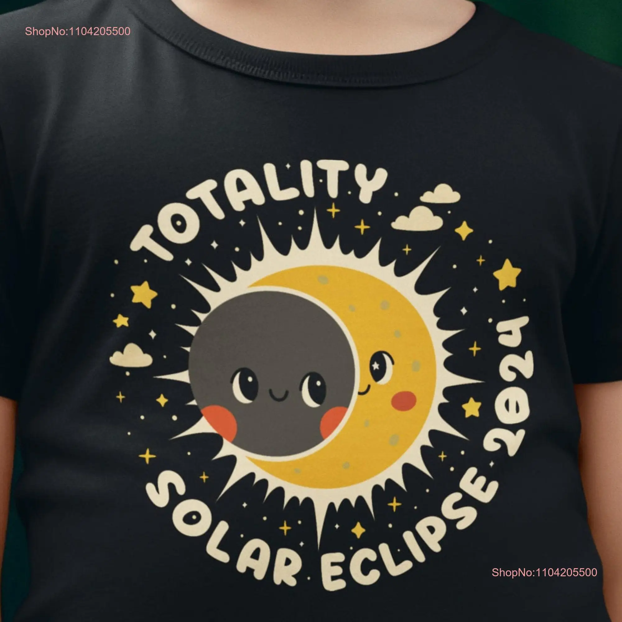 Total Solar Eclipse Kids Funny T Shirt April 8 2024 Matching Family Vacation Moon Sun Astrology Space Trends