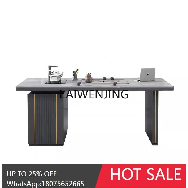 

Italian rock slab tea table household tea table chair combination kettle integrated