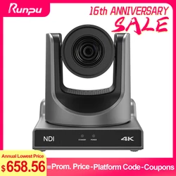 Runpu 4K60FPS NDI Camera POE 12X 20X Zoom AI Tracking PTZ Camera SDI HDMI USB POE IP Conference Camera for Church Live Streaming