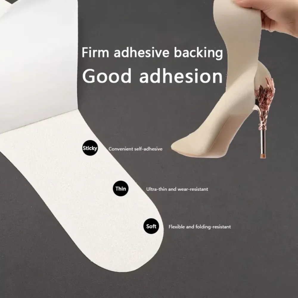 New Leather High Heels Half Pads Non-Slip Ultra-Thin Women's Insole Breathable Sweat-Absorbing Shoe Inserts That Can Be Pasted