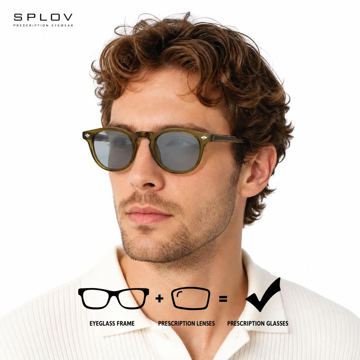 SPLOV Retro Square Prescription Sunglasses for Women Professional Customized Photochromic Polarized Anti Blue Light Sunglasses