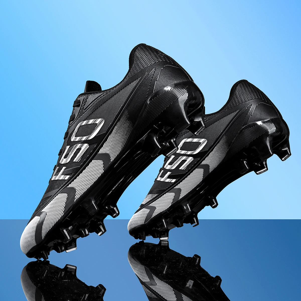 Unisex Adult AG FG Soccer Shoes PU Breath Fabric Hard TPU Long Stud Anti-slip Wearproof Natural Grass Daily Training Sneakers