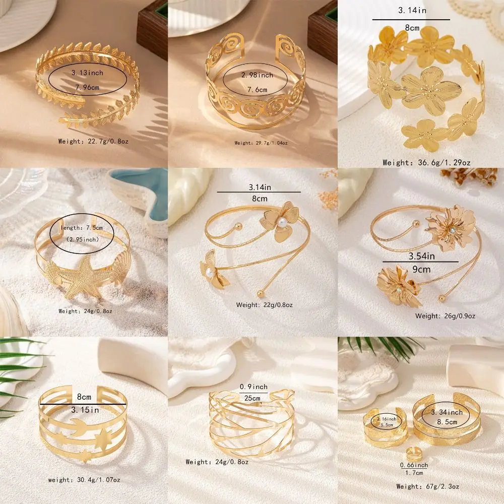 Glamorous Metal Tassel Arm Chain Adjustable Multi Style Wide Open Bangle Fashion Retro Armband Women's Accessories