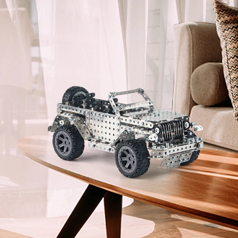 3D Metal Building Blocks Adult High Difficulty Assembly Model Off road Vehicle Jeep Car Toy Education Gift for Boys