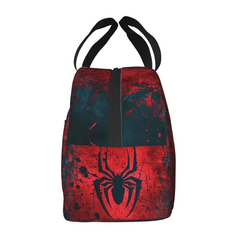 Custom Spider Man Lunch Bag Men Women Thermal Cooler Insulated Lunch Container Box for Kids School Work Food Picnic Tote Bags