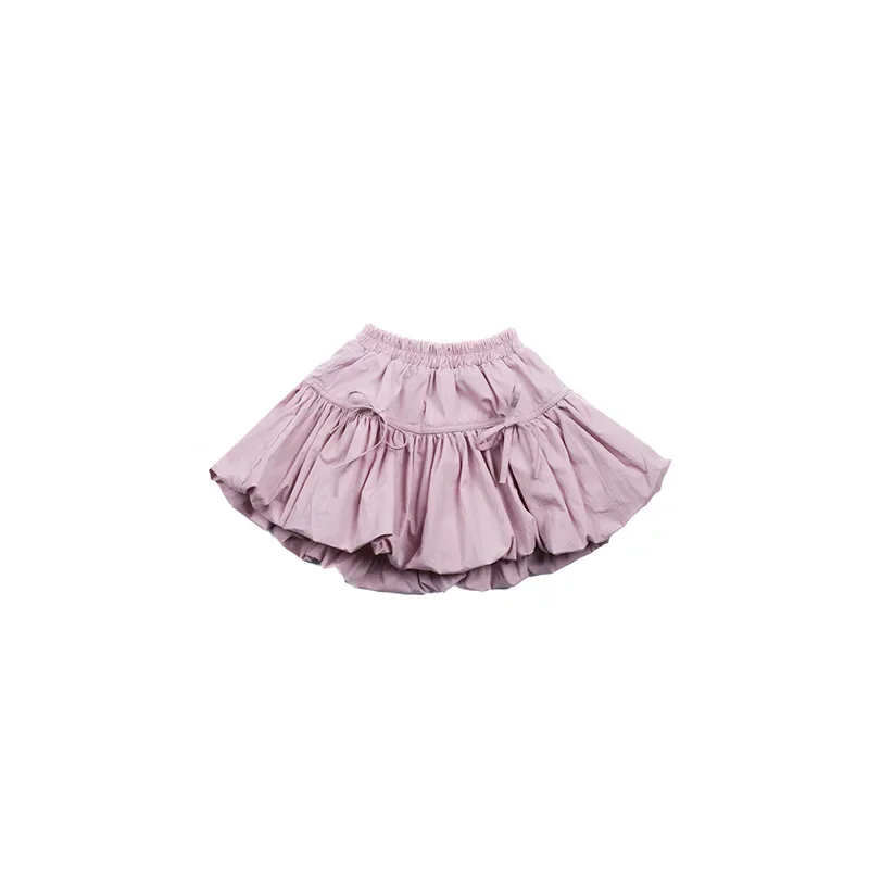 Girl\'s Flower Bud Half Body Skirt 2024 Summer New Trendy Children\'s Sweet and Cute Bow Short Skirt