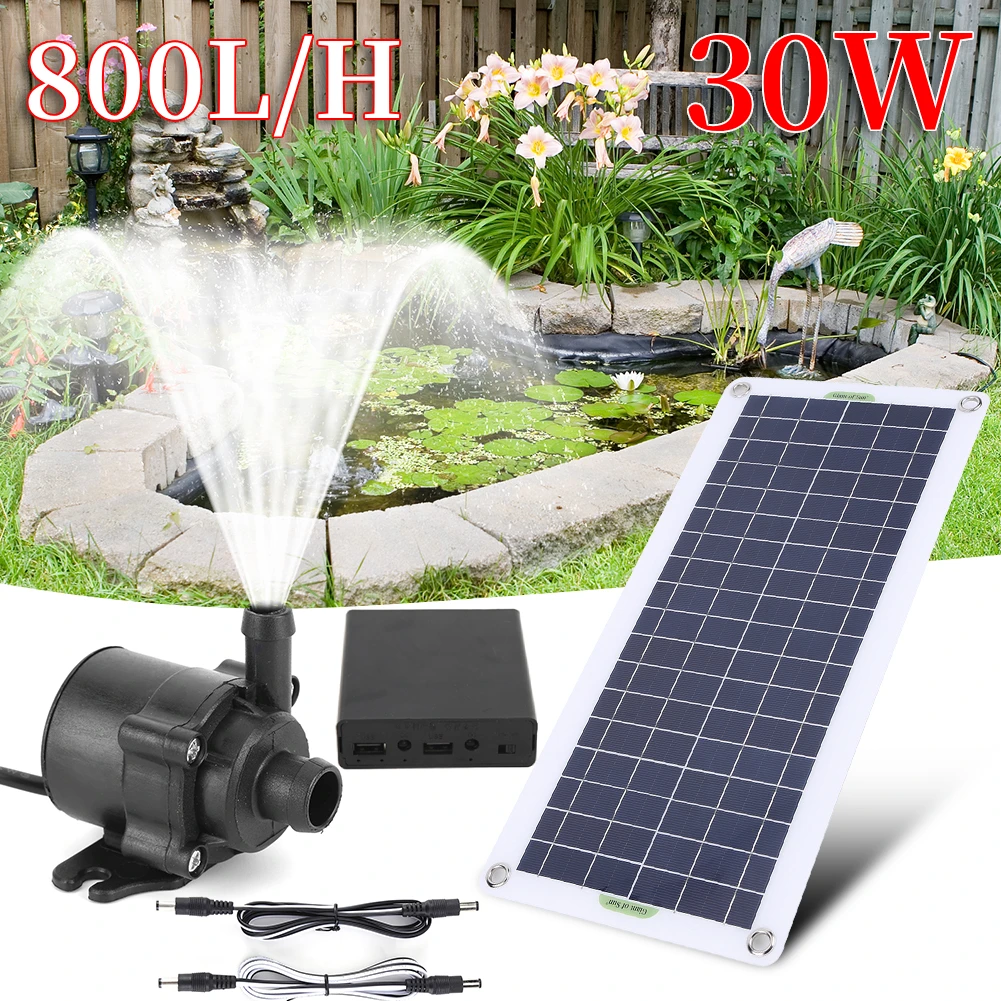 30W 18V Solar Power Panel Water Pump Garden Decoration Mini Solar Panel Water Pump Watering System Energy Saving Kits for Pool