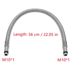 56cm M10*1 Faucet Replacement Hose Stainless Steel Braided Hose Water Faucet Hose Water Inlet Hose Kitchen Sink Cold Water Hose
