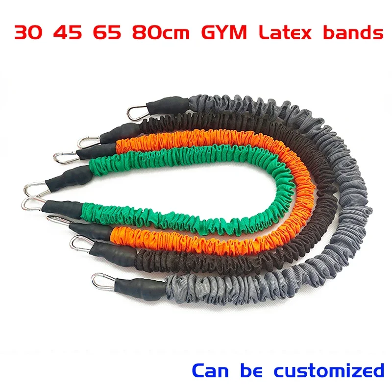 30 42 65 80cm Thicken Latex Gym Rubber Pull Rope Resistance Band Fitness Training Trainer Taekwondo Kick Customizable