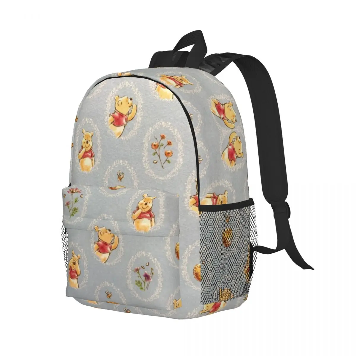 Pooh Bear 15-Inch Waterproof Backpack - Lightweight Travel Bag with Multiple Pockets for Organization