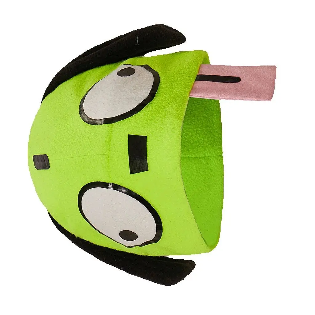 Invader Zim sombrero Cosplay disfraz suave cálido alienígena Zim sombrero verde lindo gorra Zim Gir polar Cosplay sombrero accesorios para Halloween