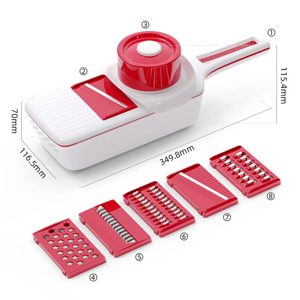 

6 in 1 Multifunction Food Dicer Vegetable Chopper Slicer Grater Non Slip Foot Pad Safer Handle Faster Prep Kitchen Utensil