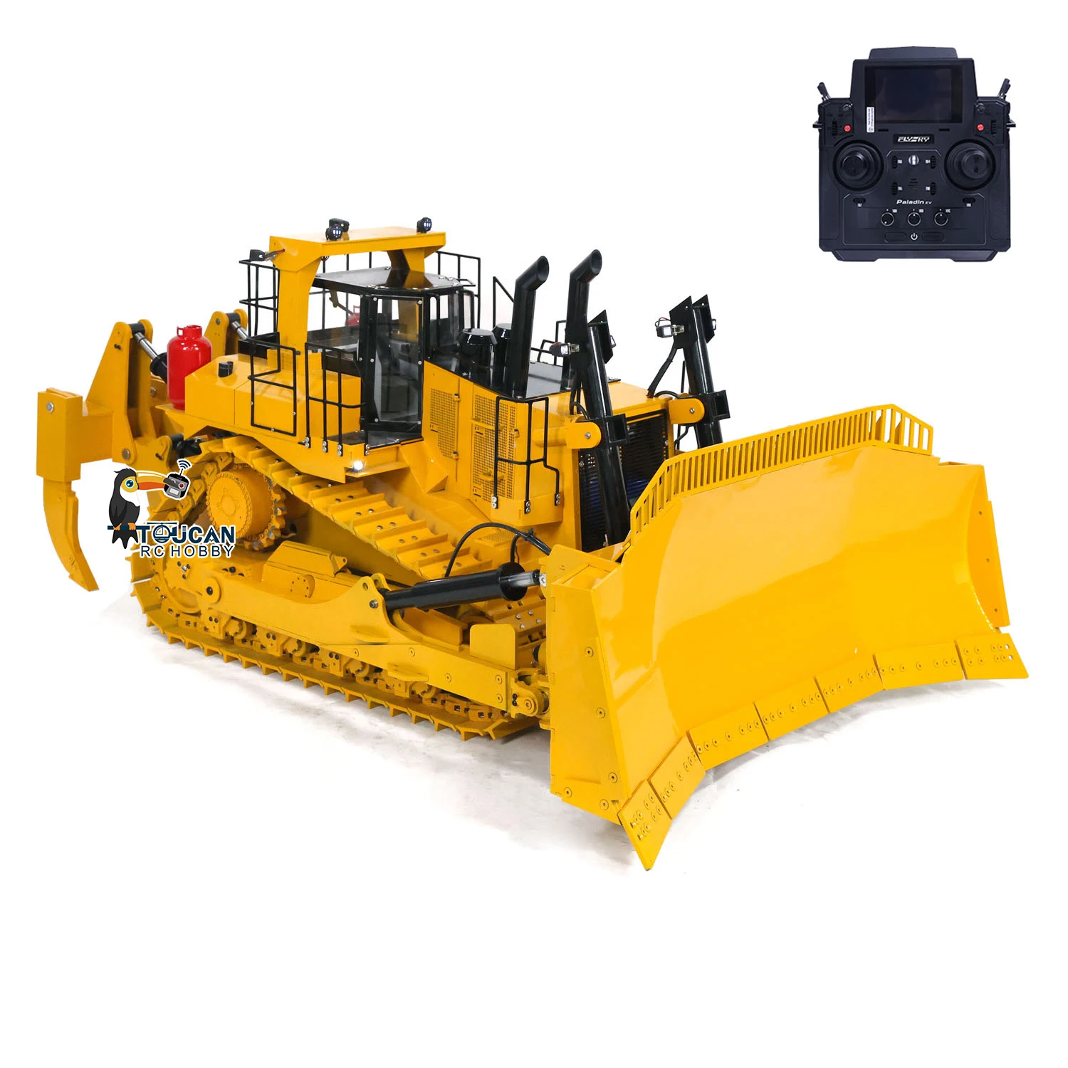 D11T 1/10 RC Hydraulic Bulldozer Heavy Duty Remote Control Dozers PL18EV Light Sound Group Smoking Truck Toy Model TH24081