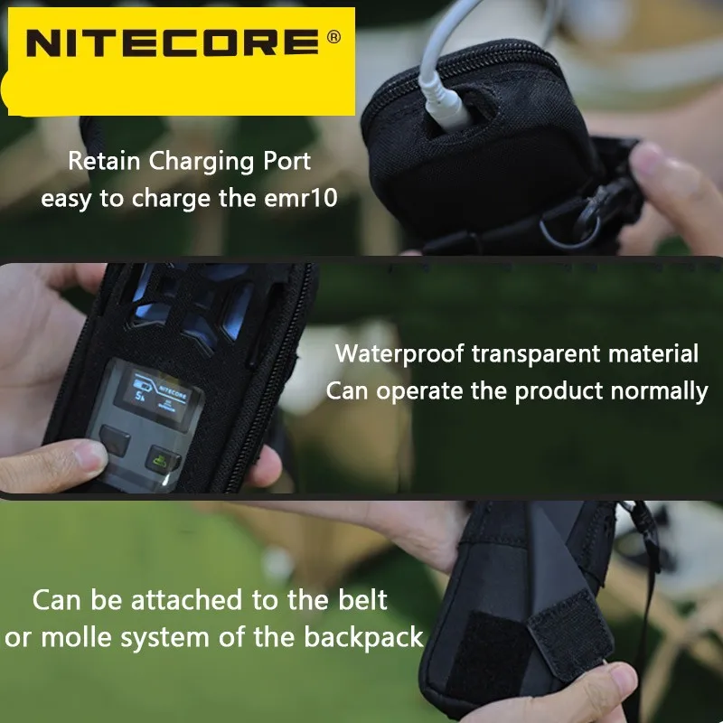 NTIECORE NRH10 Portable Holster 600D for EMR10 Mosquitoes Repeller with 21700 Battery Side Pouch Repeller Mats Internal Mesh Bag