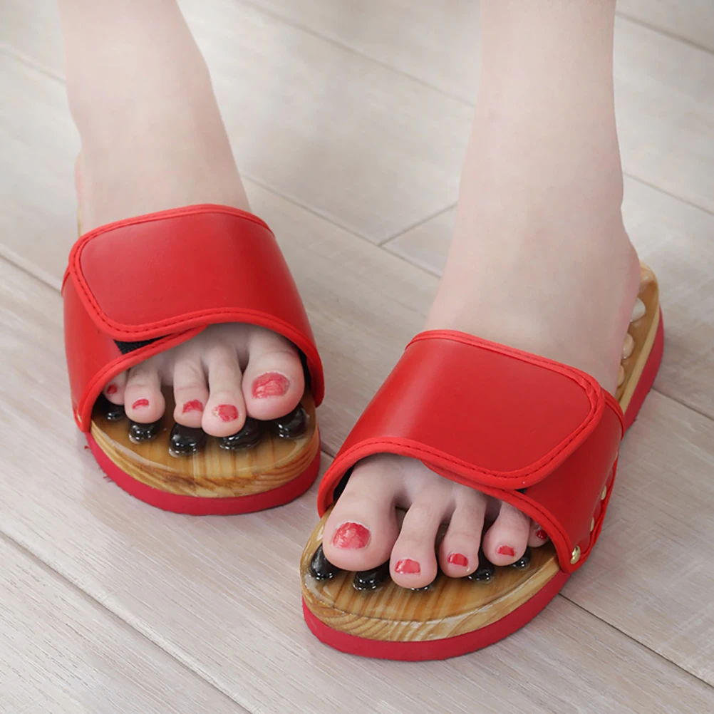 

Foot Massage Health Shoes Non-slip Care Sandals Unisex Massagers Slippers Red Acupressure Acupoint Men Women