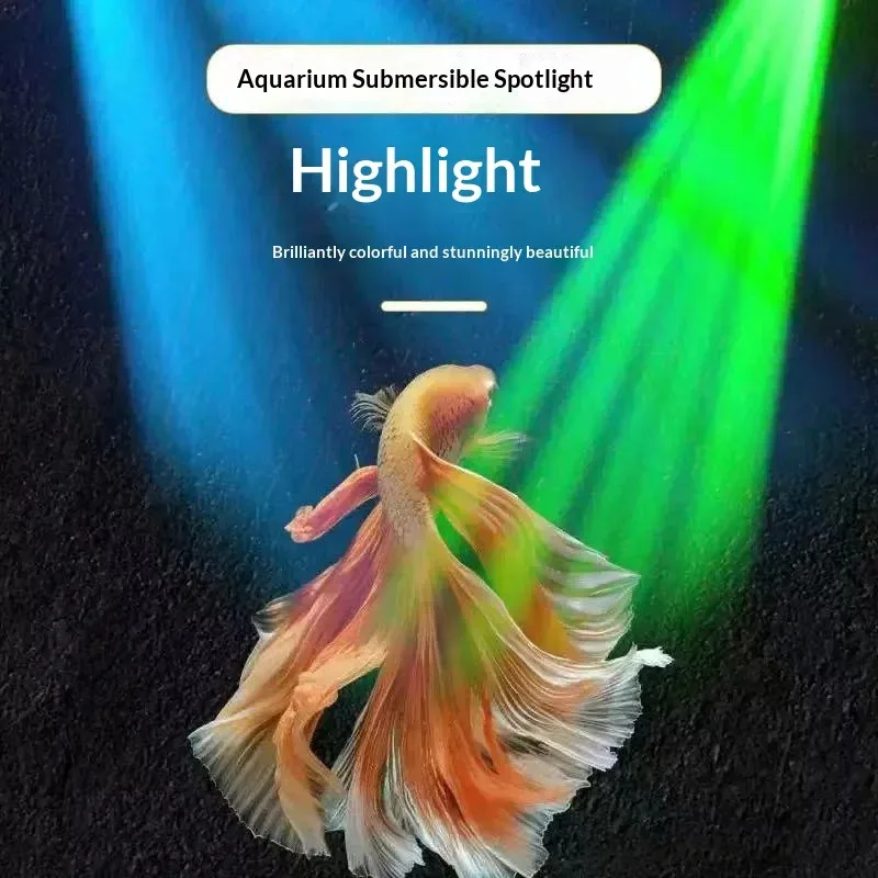 RGB LED Aquarium Light - USB Powered Color Changing Submersible Lamp for Fish Tank, Waterproof Mood Lighting (CE Certified)​