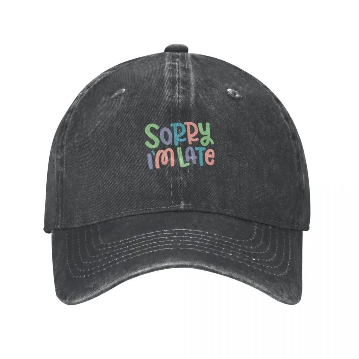 Sorry I'm Late hand lettered type typography Cowboy Hat Thermal Visor tea Hat Luxury Woman Men's