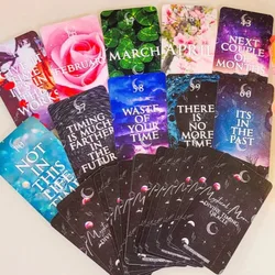 60 Pcs Cards Timing Oracle Deck 10.3*6cm Time Frame Cards Mystical Moon Situations Twin Flame Tarot Deck Cosmic