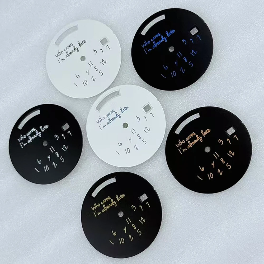 

1pc 31mm/ 30mm Black White 8285 Watch Dial with English & Numerals Text Modified Dial with Small Window for 8285 Movement