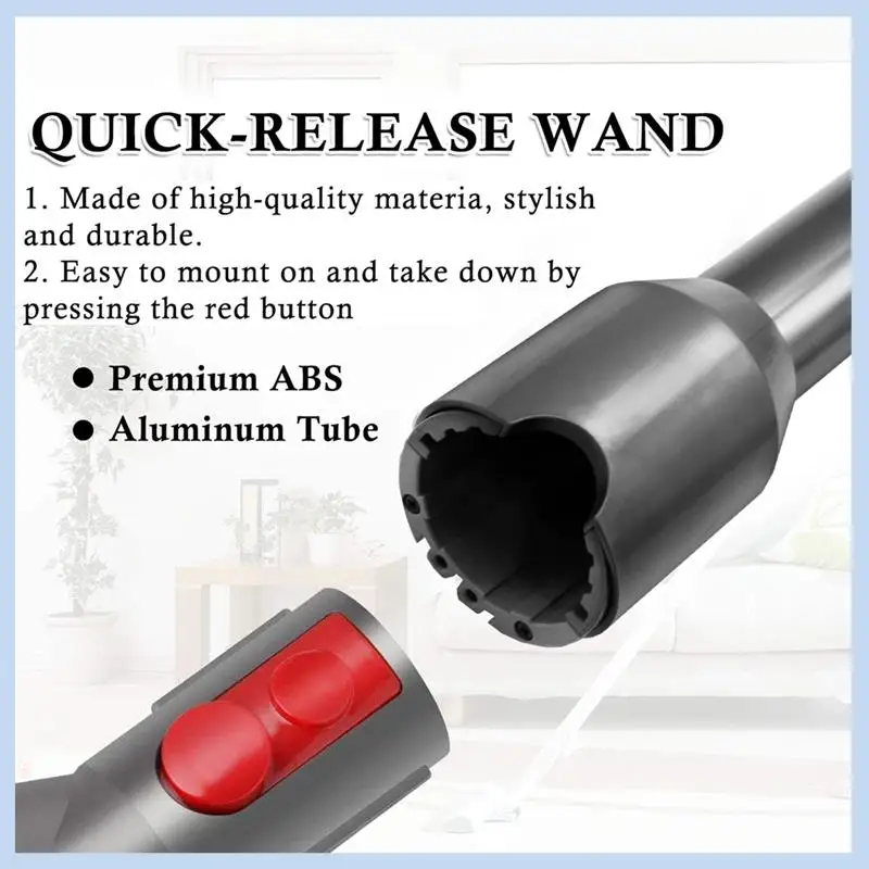 EAS-tige d'extension pour aspirateur à bâton sans fil Dyson V10 numérique mince/V12, barre de tuyau droite à dégagement rapide