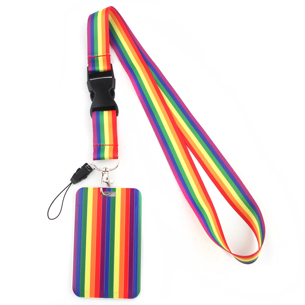 

Credential holder Gay Rainbow Neck Strap Lanyard for keys ID Card Gym Mobile Phone Straps badge holder Lariat Keychain