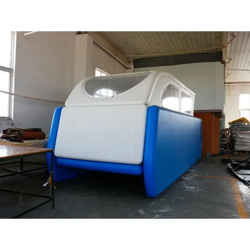 قارب كاتاماران مائي قابل للنفخ تتسع لـ 6-8 أشخاص، قاعدة عائمة لحفلات جزيرة الحوامات #2