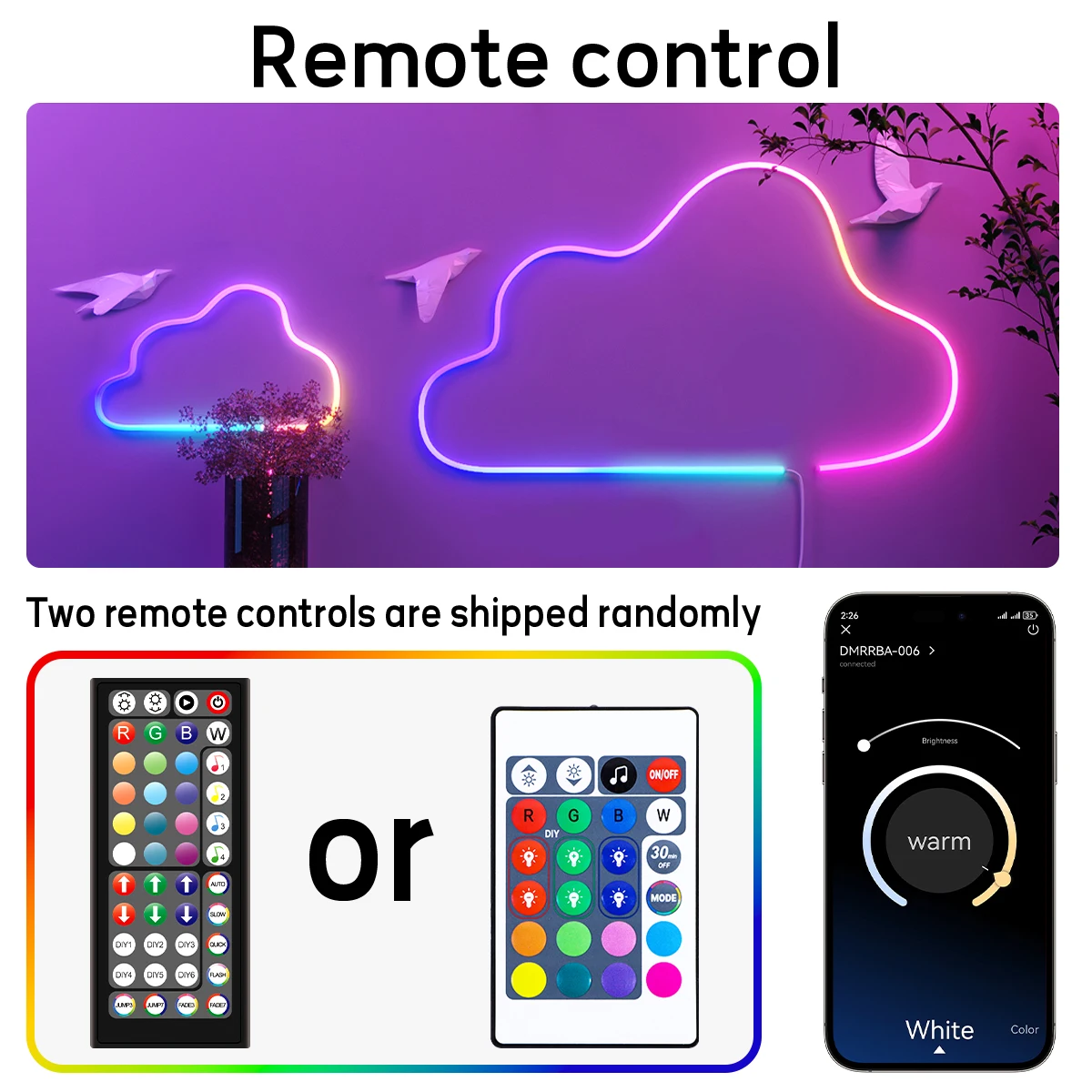 40M/30M RGB LED Neon Rope Lights, Music Sync Control with App/Remote, Flexible Lamp Color Change, Waterproof for Indoor Outdoor