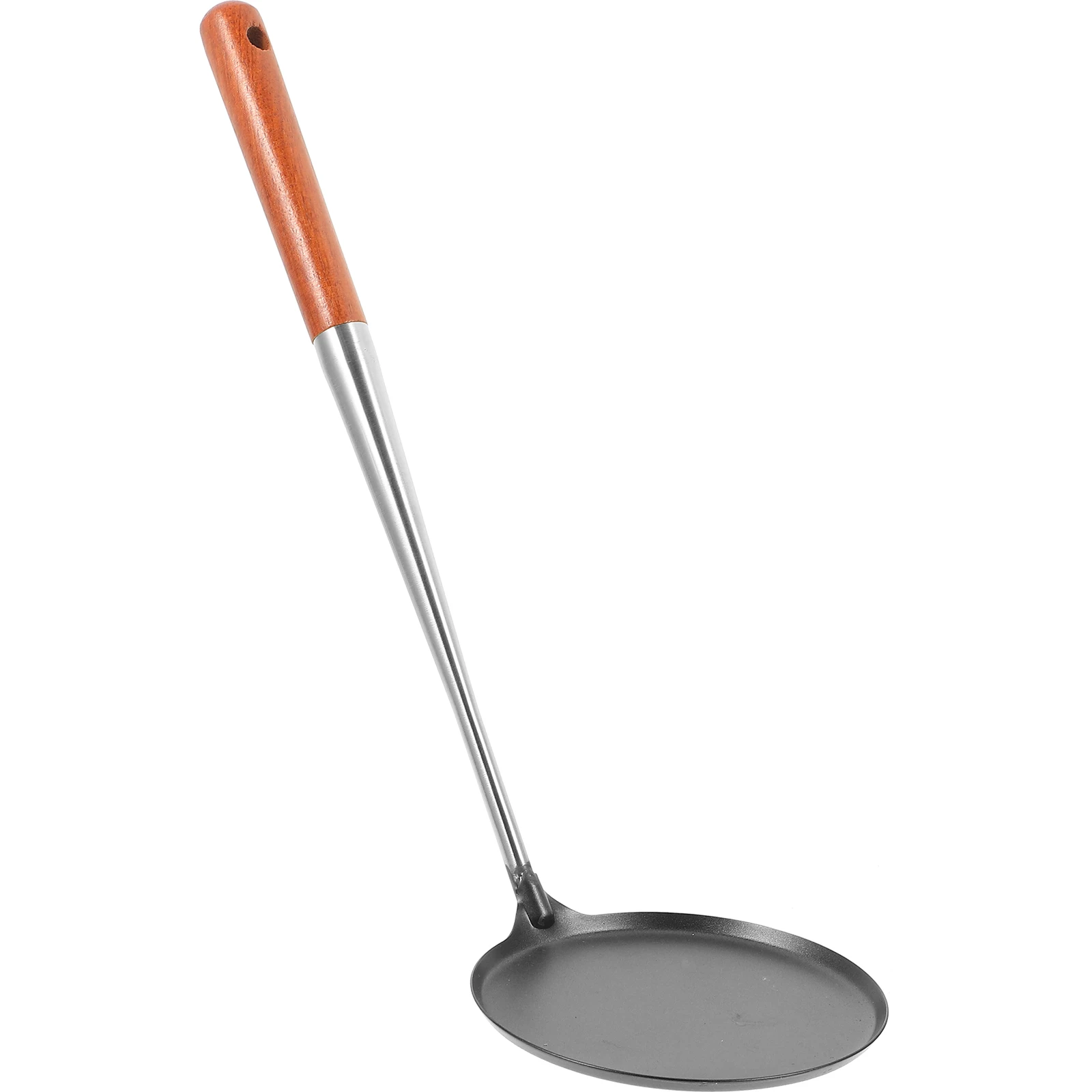 

Stainless Steel Oil Cake Spoon Nonstick Pancake Frying Scoop Wooden Handle Heat Resistant Long Handle Kitchen Cooking Utensil