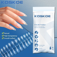 120 pcs False Nails Clear Semi-Matte Almond Coffin Square Fake Nail Tips for Extension Nail Art Manicure tool