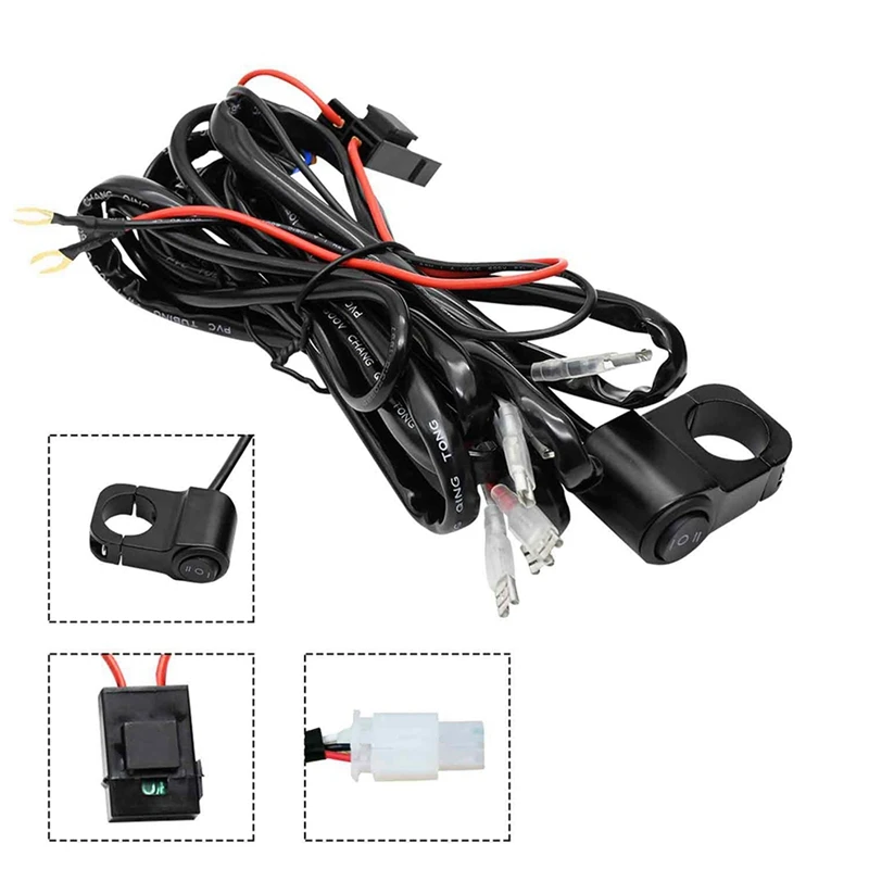 120W 9-16V Motorcycle Light Switch Control Line Group For Motorcycle Worklight Spotlight Headlight