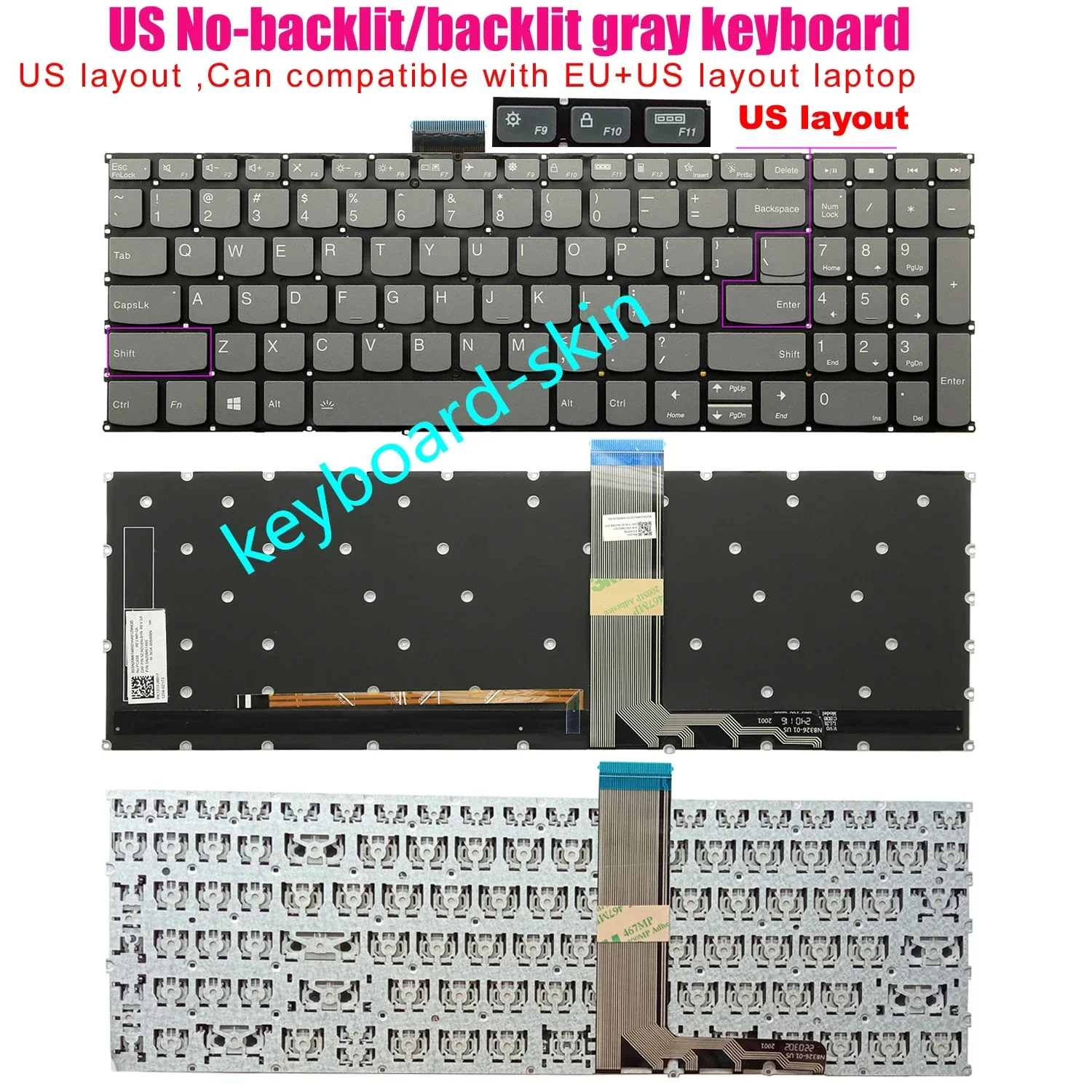 New US Backlit /no backlit Keyboard For Lenovo Flex 5-15IIL05 5-15ARE05 5-15ITL05 5-15ALC05 laptop