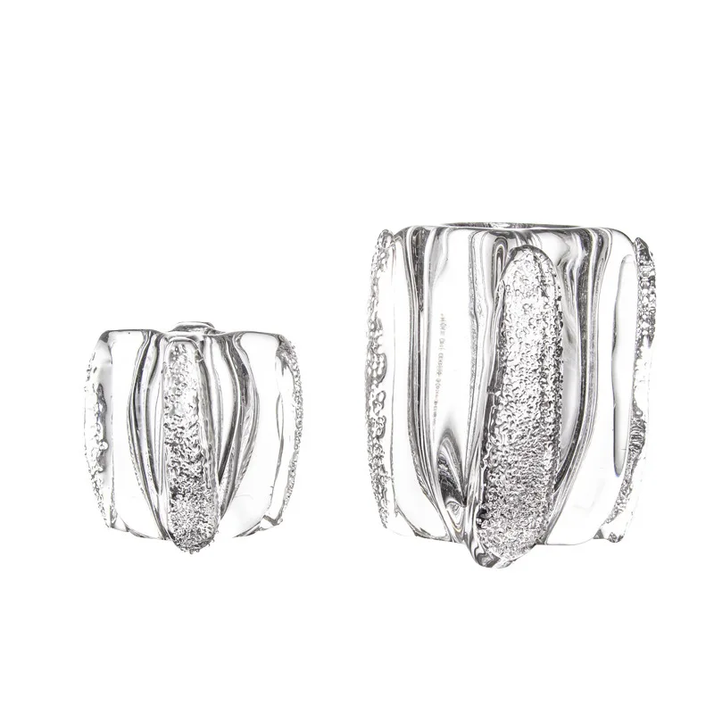 

Polar glacier glass vase, transparent crystal dining table, decorative high-end flower arrangement, hydroponic ornaments