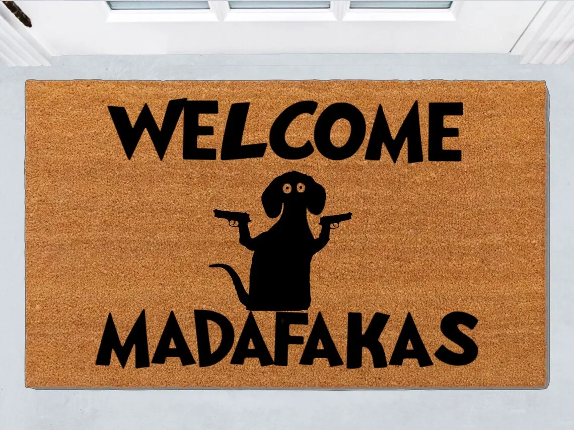 Hello Madafakas Dog Doormat Funny Cat Doormat Housewarming Gift Closing Gift Welcome Doormat Front Doormat Gift For Shag Rugs