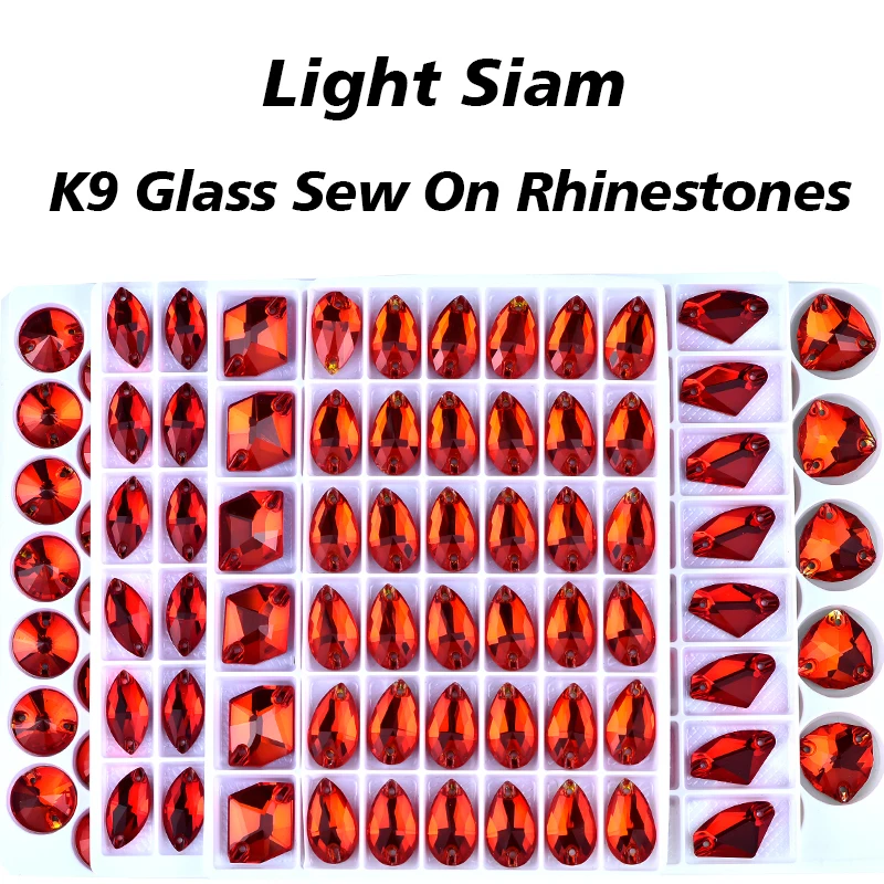 OLeeya Cosmic TearDrop Light Siam Glas-Kristall-Nähsteine, abgeschrägte Flachsteine zum Aufnähen, Strass für Kleidungsdekoration – Detail 2