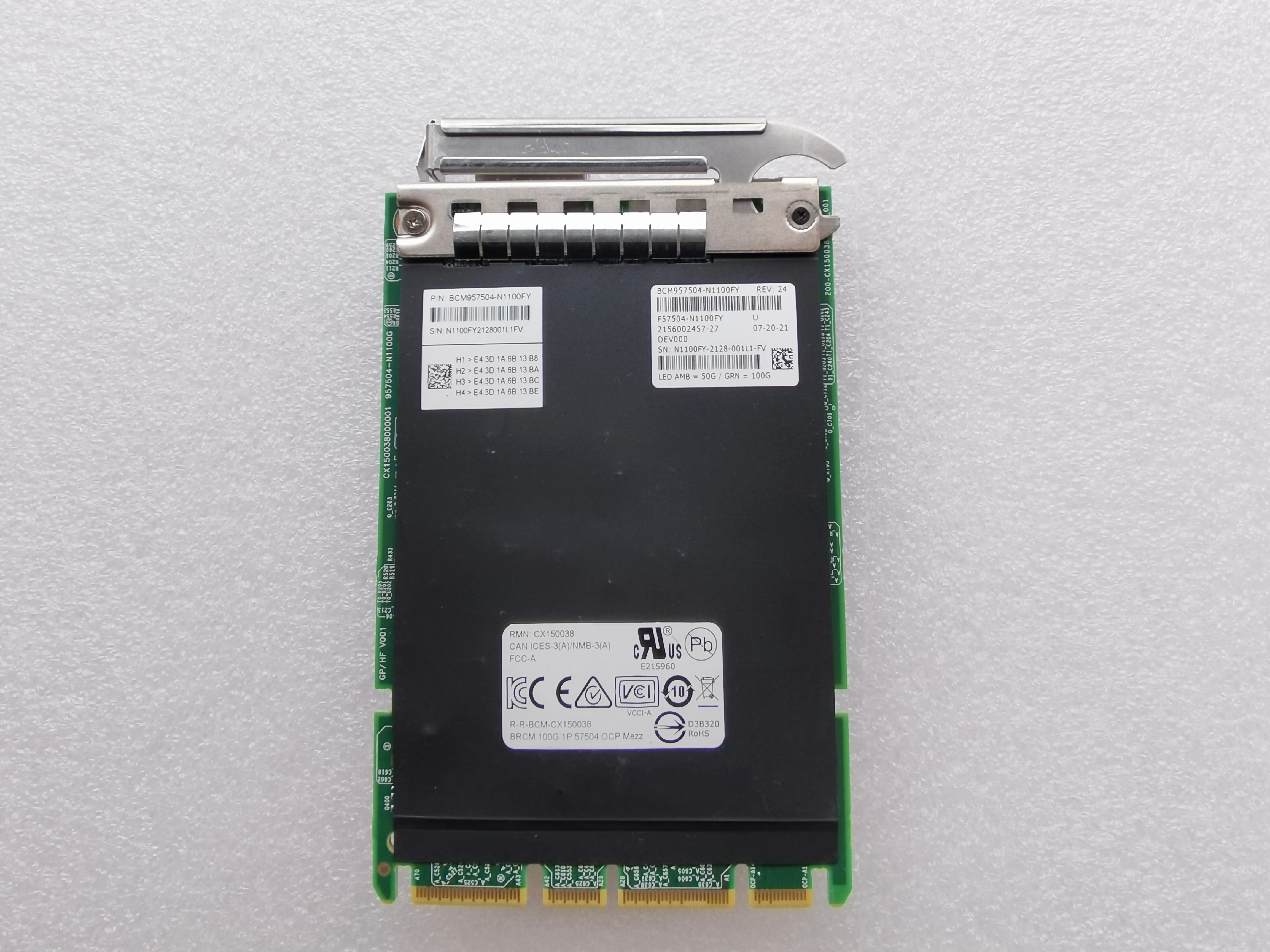 100GbE OCP 3.0 ETHERNET ADAPTER NetXtreme E 100Gbps 100 BCM957504-N1100FY