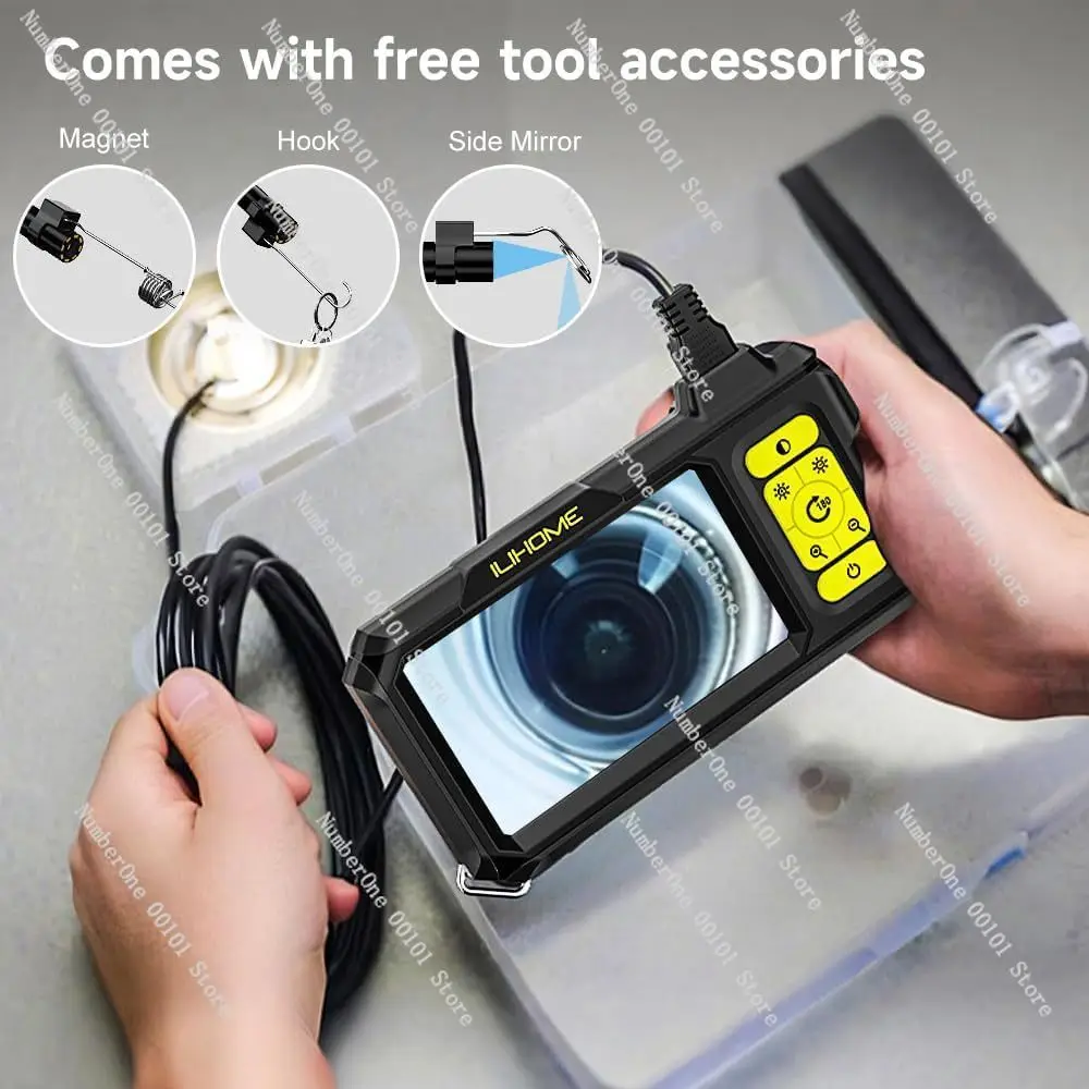 Industrial pipe endoscope 1080p high definition endoscope with screen 4.3 inch handheld endoscope