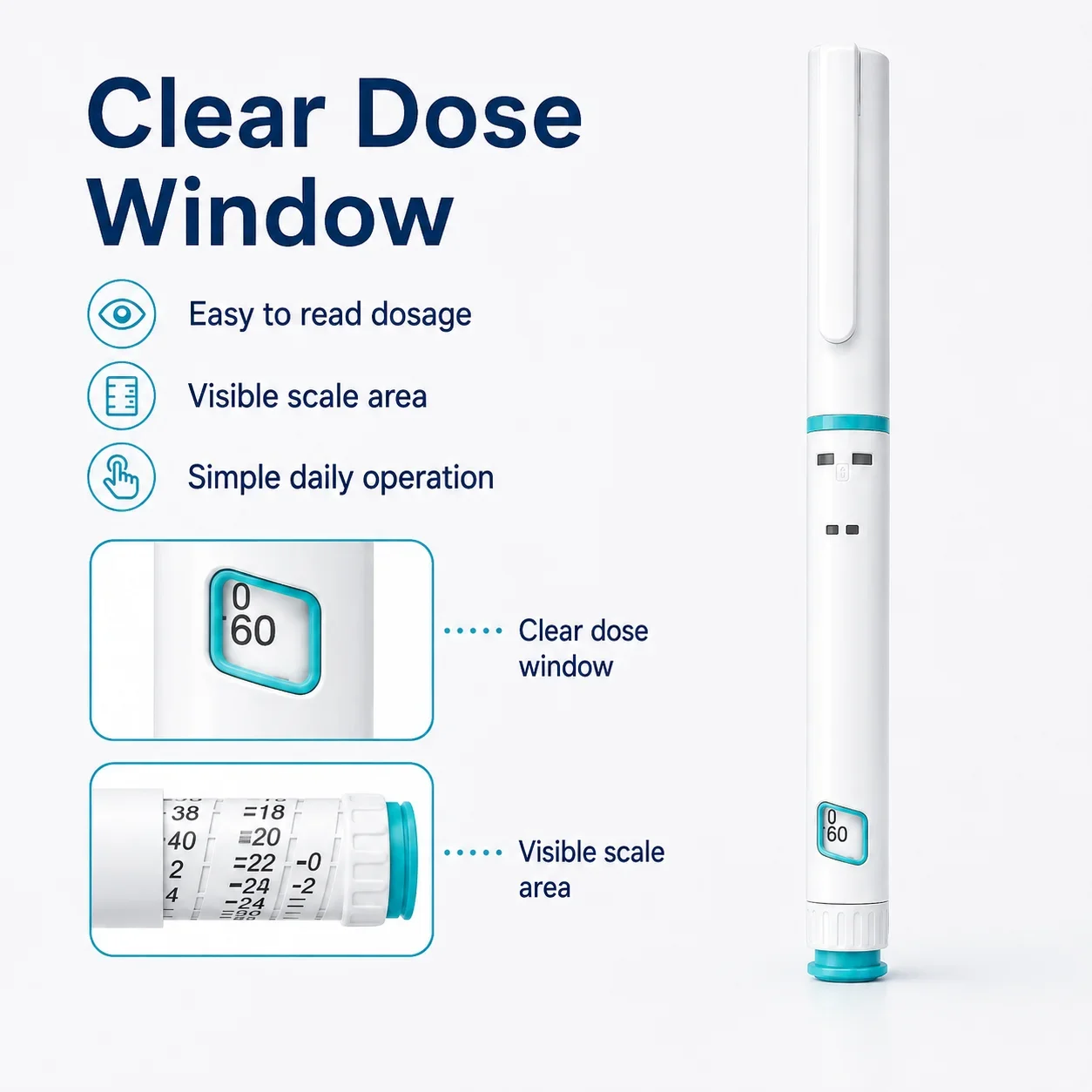 10PCS Magic Pen Disposable Sterile Injection Pens Rotary and Push Type with Adjustable Growth Hormone Dosage 60IU Home Use