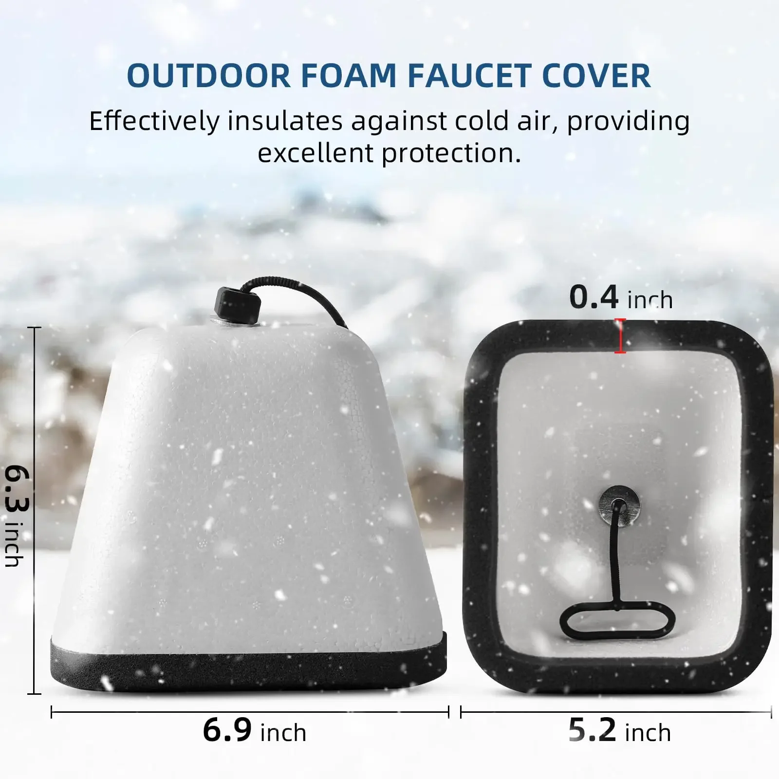 2 Pack Outdoor Faucet Covers for Winter Faucet Covers Freeze Winter Protection Reusable Foam Spigot Insulate