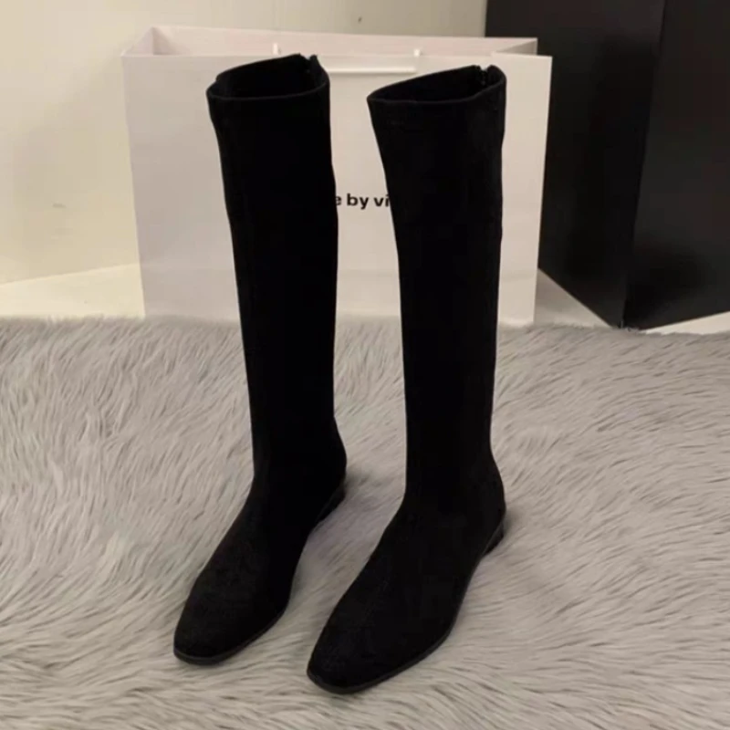 

Women High Boots Elegant Heeled Shoes Fashion Chunky Knee High Chelsea Boots 2025 Winter New Party Shoes Woman Botas Zapatos