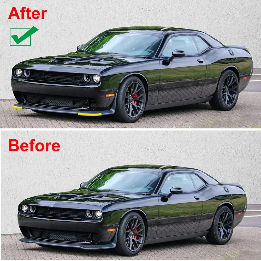 Dodge Challenger SRT Hellcat 2015-2020 앞 범퍼 스플리터 프로텍터 립 스포일러 옐로우 디퓨저 가드 커버 썸네일 5