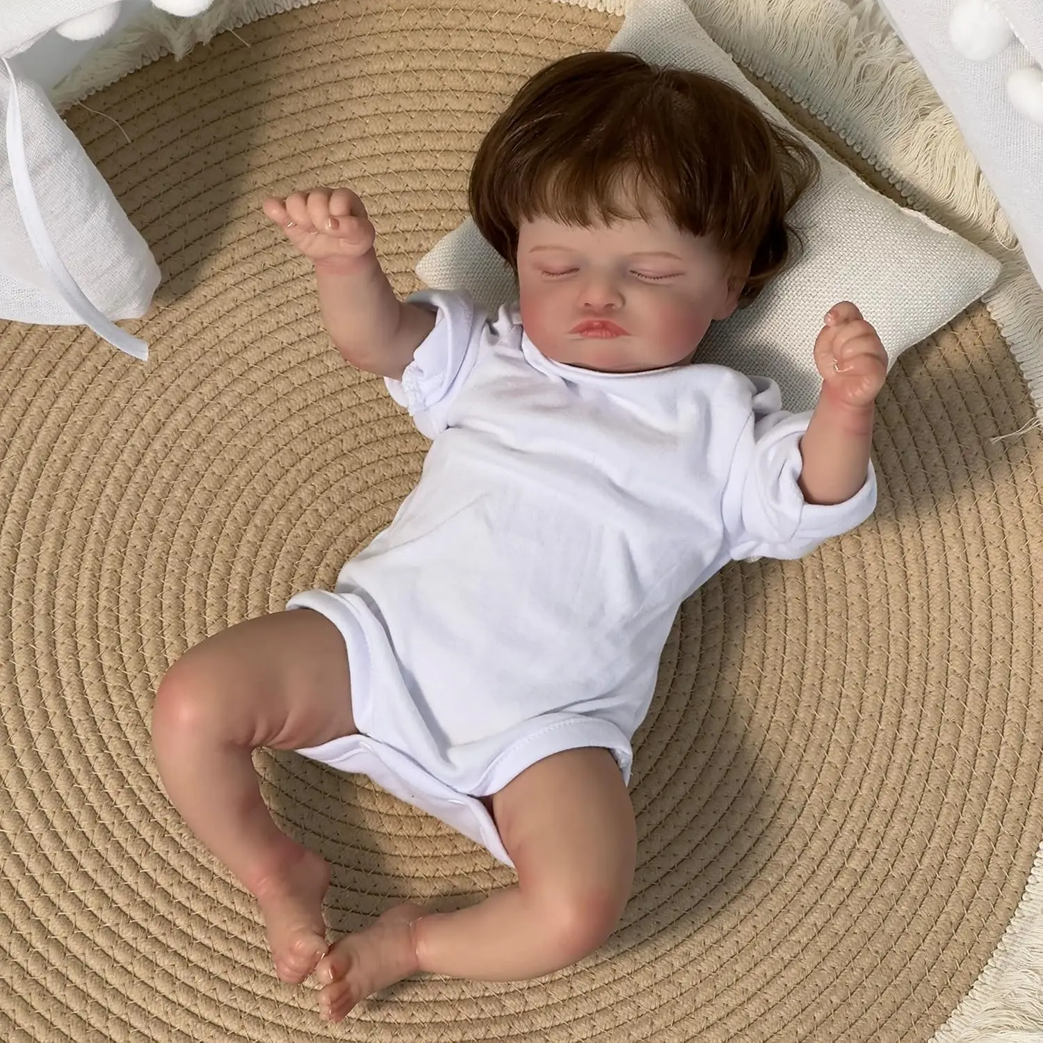 

43CM Finished Doll Reborn Baby Rosalie Newborn Baby Size Realistic Lifelike Baby Dolls 3D Skin with Visible Veins Bebe Reborn