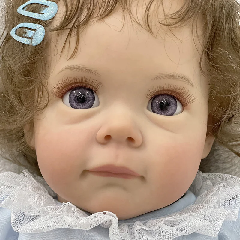 55CM Maggie Handmade High Quality Reborn Toddler Detailed Lifelike Painting Rooted Long Curly Hair Collectible Art Doll