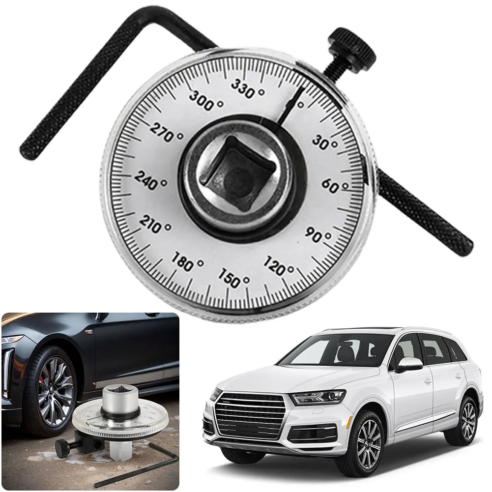 Torque Wrench Torque Meter Dial Long Handle Torque Wrench Meter for Precision-Angular Tightening Adjustable Angle Measuring Tool
