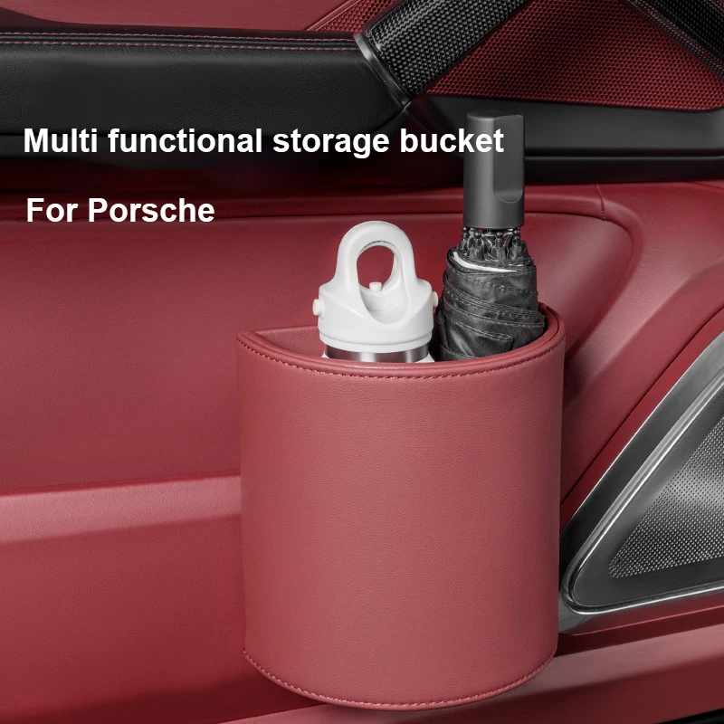 

Car Trash Can Door Storage Box Umbrella Bag Hanging Portable Garbage Bin Universal Interior Supplies For Porsche Cayenne Macan