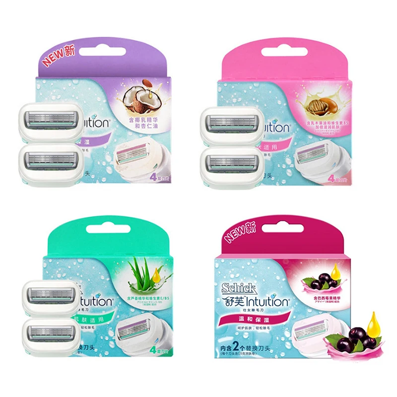 Cuchillas de afeitado de pelo para mujer, afeitado de pelo seguro, piel sensible Natural, Original, Schick