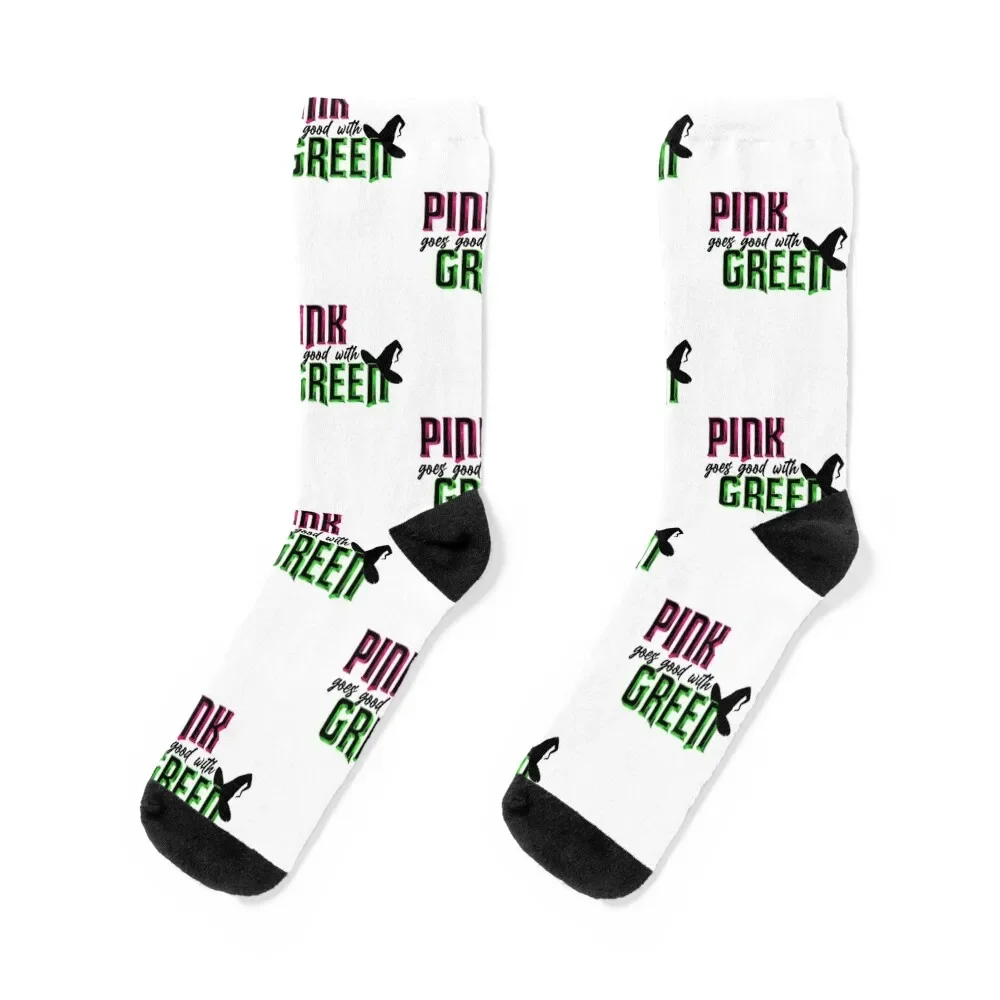 

Pink goes good with green Wicked Socks Non-slip bright garter anti slip football Socks Women's Men's