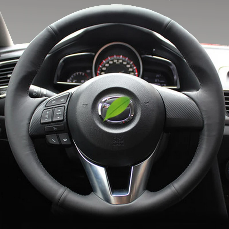 

Hand-sewn Car Steering Wheel Cover for Mazda 3 CX-5 CX5 Atenza CX-3 Scion iA 2016 Genuine Leather Braid Car Accessories