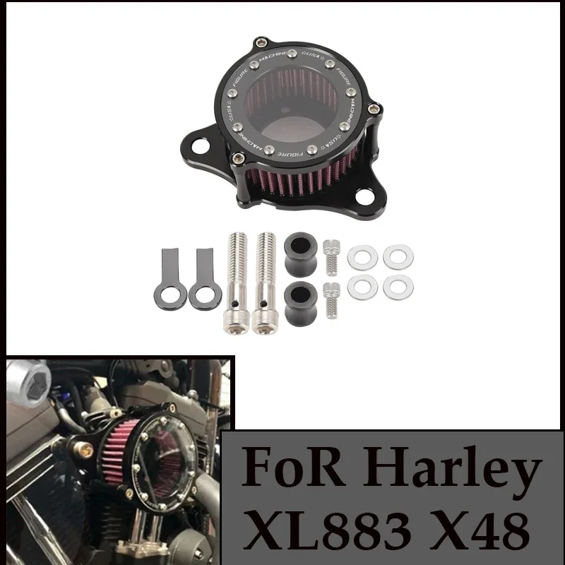 

FoR Harley Davidson 883 Sportster 1200 Sport CNC Plate Air Intake Filter System KitHigh Flow Air Filter Motorcycle Accesorios