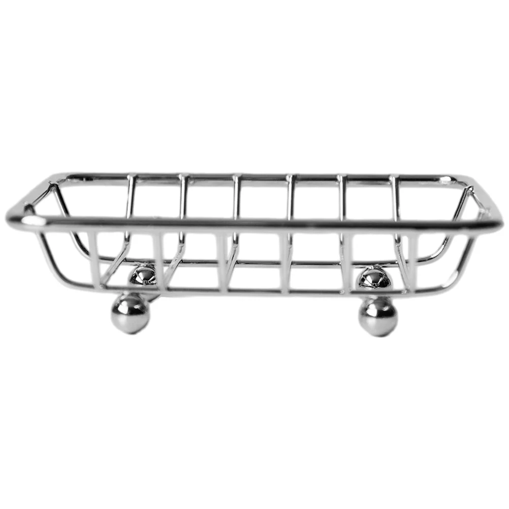 

Vanity Tray Soap Holder Shower Dish Bathroom Rack Silver Dishes for Bar Self Draining Travel