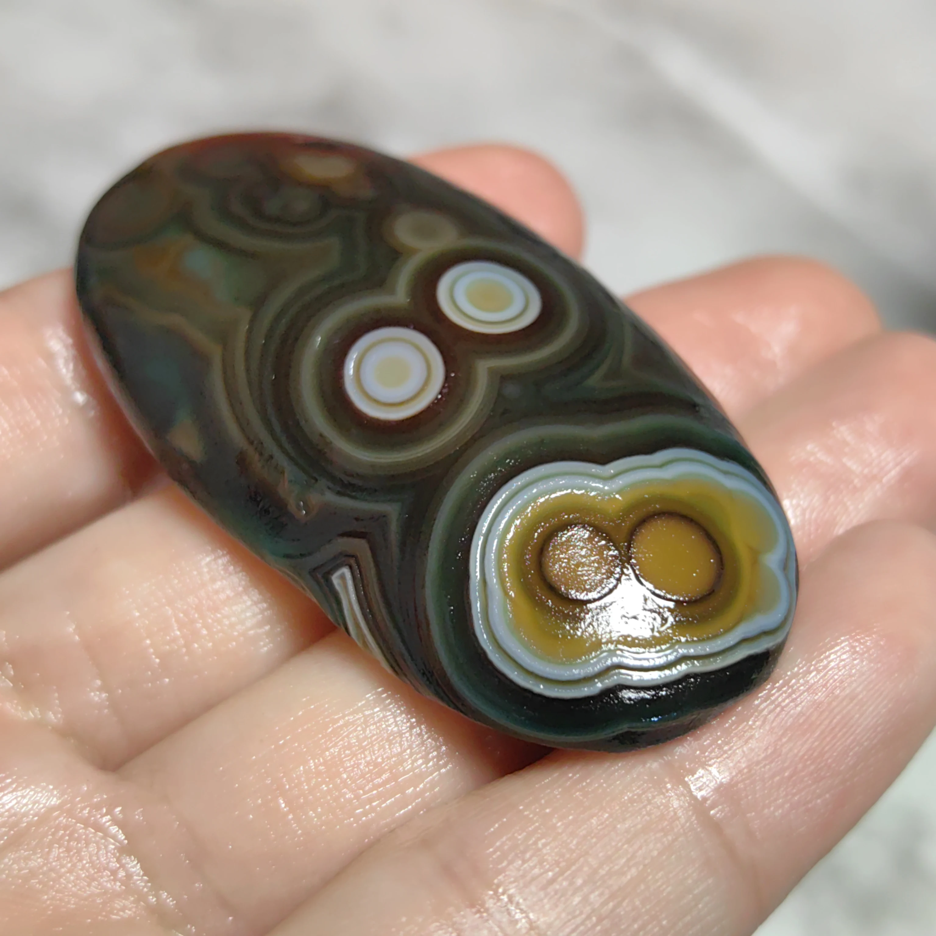 

Натуральный агатовый камень для рук All-natura Divine Eye Wishing: привлекает богатство, удачу, снимает стресс, отпугивает зло, амулет, украшение, декор для рукоделия
